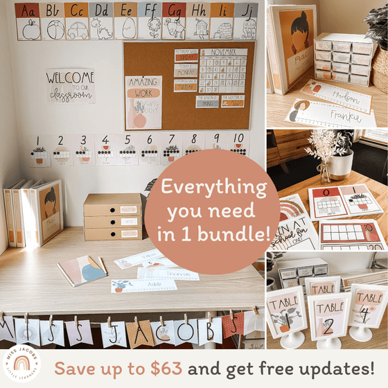 Boho Vibes Classroom Decor Bundle | Desert Neutral Theme | Editable - Miss Jacobs Little Learners