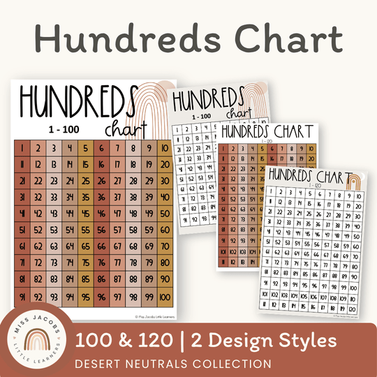 Boho Vibes Hundreds Chart