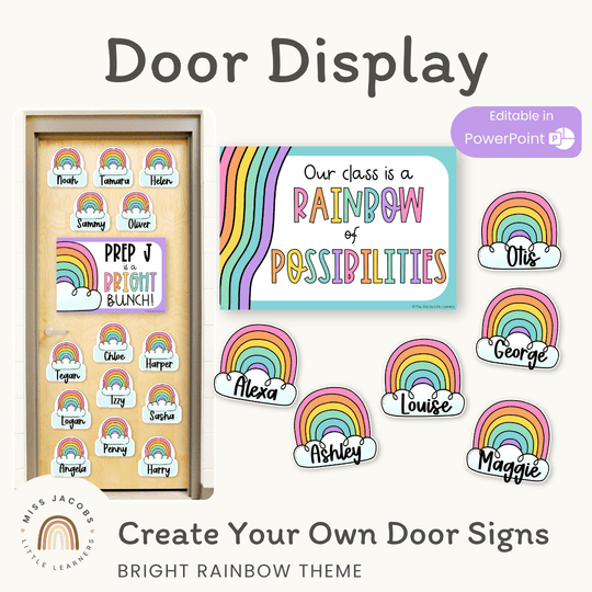 Bright Rainbow Door Display Classroom Decor