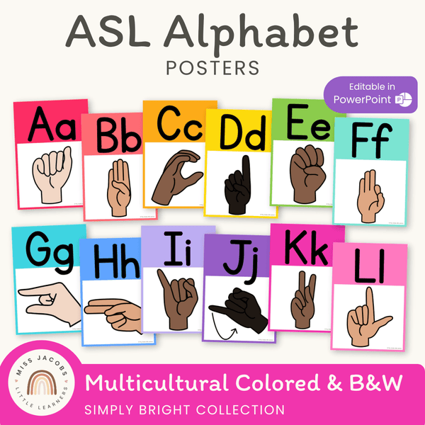 BRIGHTS ASL ALPHABET POSTERS – Miss Jacobs Little Learners