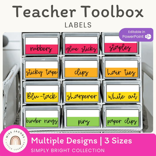 Brights Teacher Toolbox Labels | Editable Classroom Decor