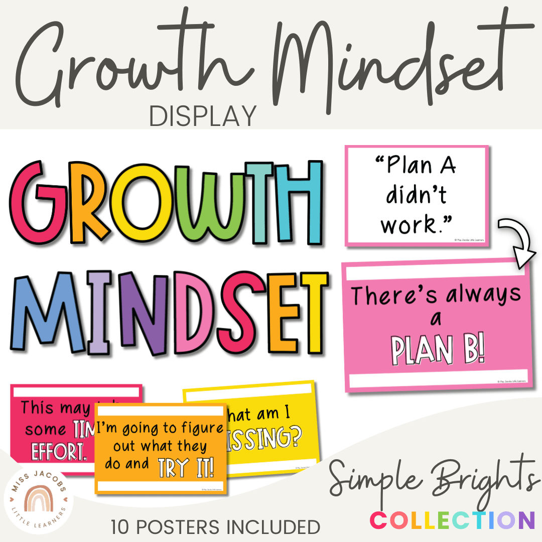 Growth Mindset Display | Simple Brights - Default Title - Miss Jacobs ...