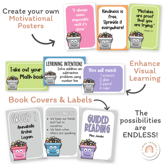 Bucket Filler Theme Classroom Essentials Decor Pack - Miss Jacobs Little Learners