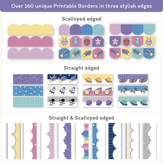 Bulletin Board Borders - Dreamy Space Classroom Decor - Miss Jacobs Little Learners