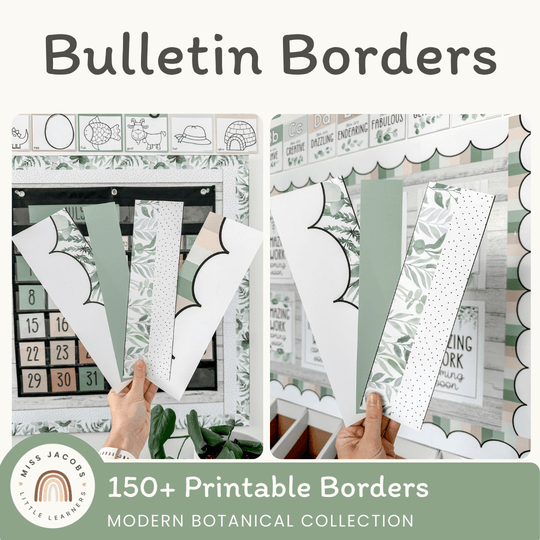 Bulletin Board Borders - Modern Botanical Classroom Decor