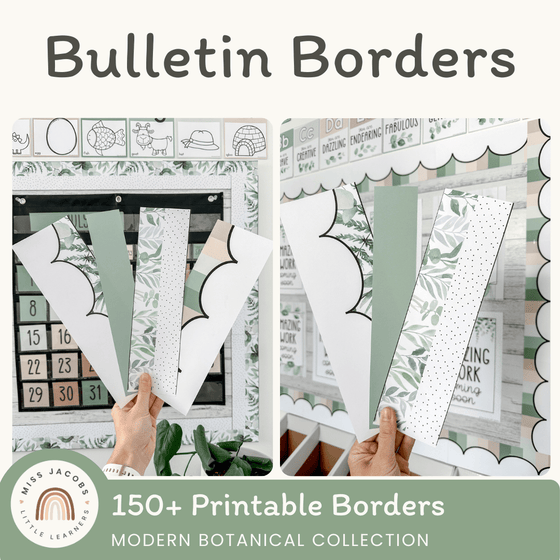 Bulletin Board Borders - Modern Botanical Classroom Decor - Miss Jacobs Little Learners