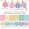 Bulletin Board Bunting | PASTELS | Editable - Miss Jacobs Little Learners