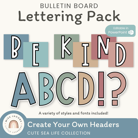 Bulletin Board Letters - Cute Sea Life Classroom Decor