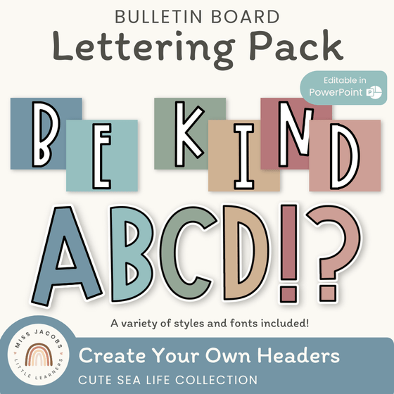 Bulletin Board Letters - Cute Sea Life Classroom Decor - Miss Jacobs Little Learners
