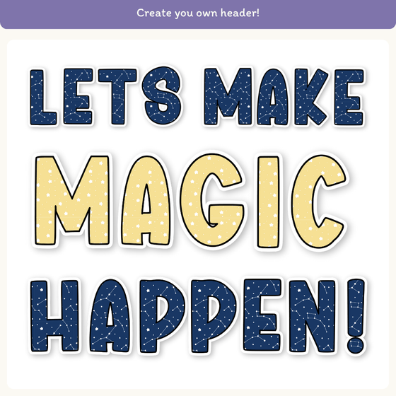 Bulletin Board Letters - Dreamy Space Theme Classroom Decor - Miss Jacobs Little Learners