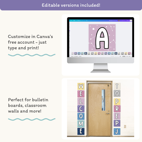 Bulletin Board Letters - Dreamy Space Theme Classroom Decor - Miss Jacobs Little Learners