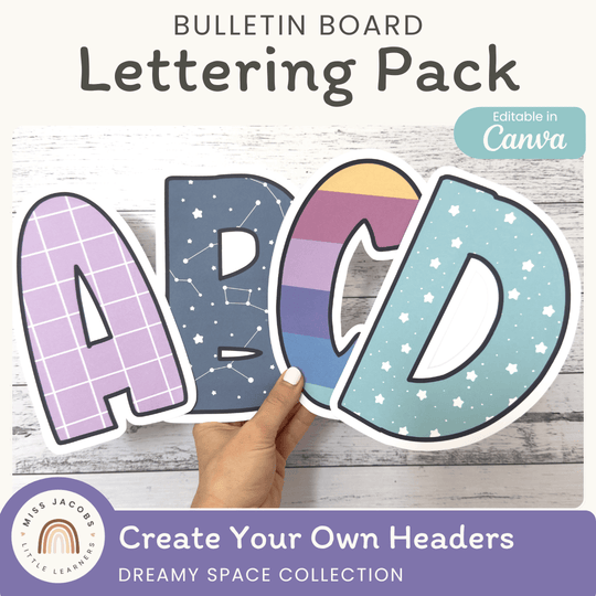 Bulletin Board Letters - Dreamy Space Theme Classroom Decor