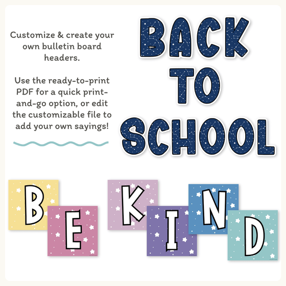 Bulletin Board Letters - Dreamy Space Theme Classroom Decor - Miss Jacobs Little Learners