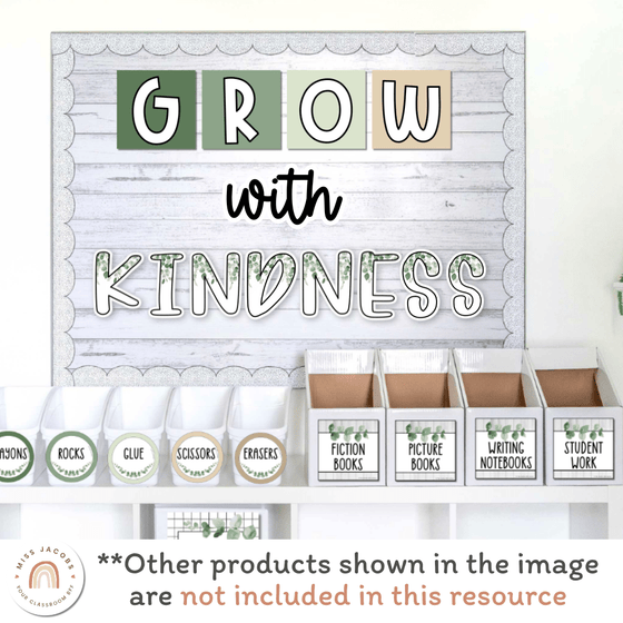Bulletin Board Letters - Modern Botanical Classroom Decor - Miss Jacobs Little Learners