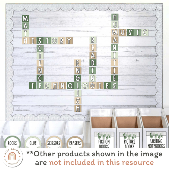 Bulletin Board Letters - Modern Botanical Classroom Decor - Miss Jacobs Little Learners