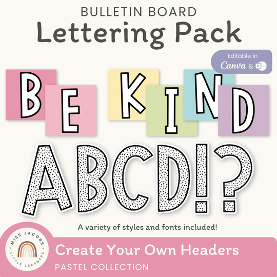 Bulletin Board Letters- Pastel Decor