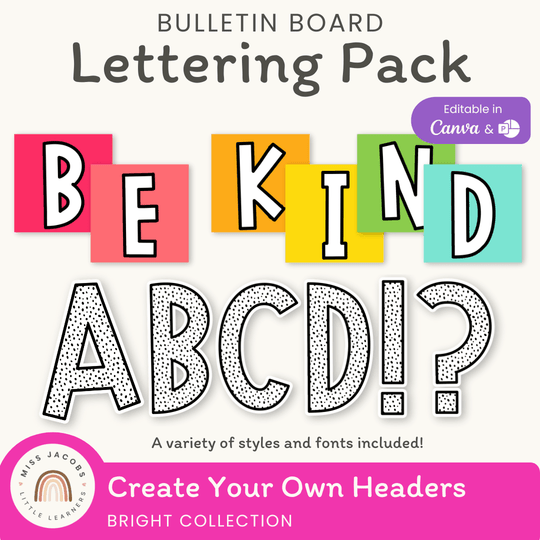 Bulletin Board Letters - Spotty Bright Classroom Decor
