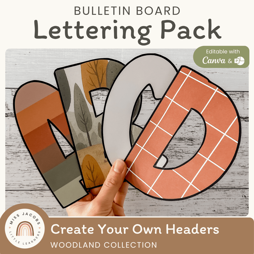 Bulletin Board Letters - Woodland Theme Classroom Decor - MJLL – Miss ...