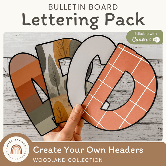 Bulletin Board Letters - Woodland Theme Classroom Decor