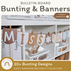 Bunting & Banners - Bulletin Board Letters - Daisy Gingham Neutrals - Miss Jacobs Little Learners