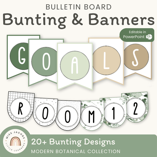 Bunting Banners - Bulletin Board Letters - Modern Botanical