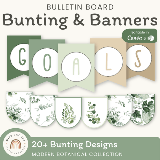 Bunting Banners - Bulletin Board Letters - Modern Botanical