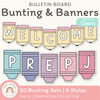 Bunting Banners - Bulletin Board Letters - Pastel Composition Notebook Classroom Decor - Miss Jacobs Little Learners