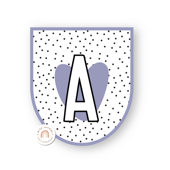 Bunting & Banners - Bulletin Board Letters - Spotty Pastel - Miss Jacobs Little Learners