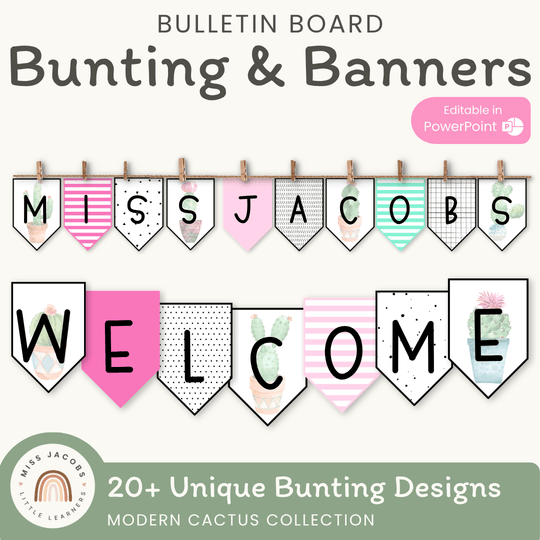 Bunting & Bulletin Board Banners | Cactus Theme