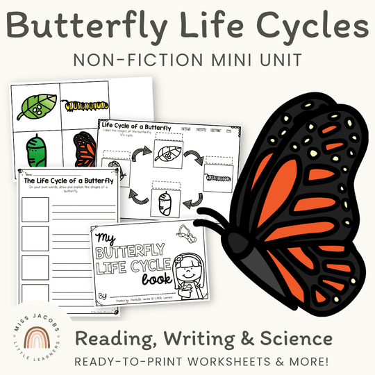 Butterfly Life Cycle Stages Mini Unit