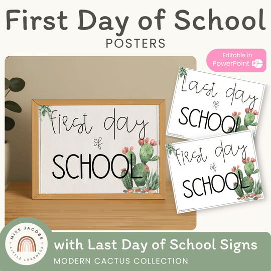 Cactus Theme First Day of School Sign
