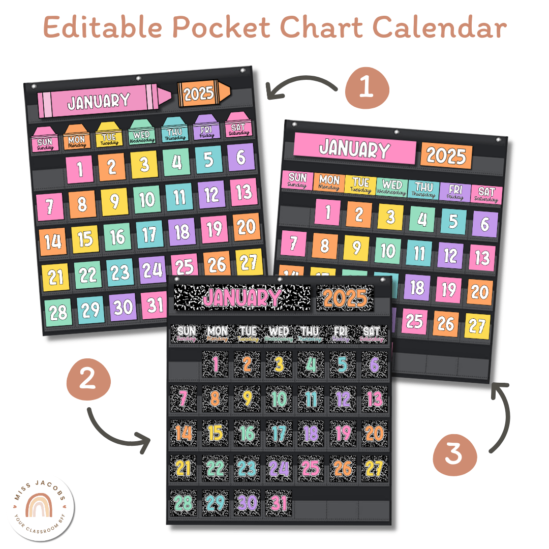 Calendar & Weather Display - Cutesy Classroom Theme - Miss Jacobs