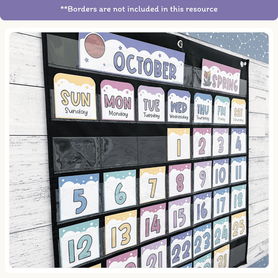 Calendar & Weather Display - Dreamy Space Classroom Decor - Miss Jacobs Little Learners