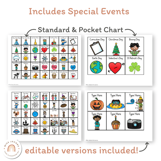 Calendar & Weather Display - Modern Botanical Classroom Decor - Miss Jacobs Little Learners