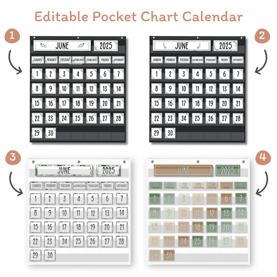Calendar & Weather Display - Modern Botanical Classroom Decor - Miss Jacobs Little Learners