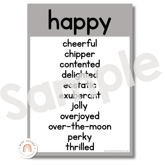 Calm Colors Decor | English Posters Bundle | MODERN RAINBOW Color Palette - Miss Jacobs Little Learners