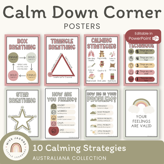 Calm Down Corner Kit - Austaliana Classroom Decor - Miss Jacobs Little Learners