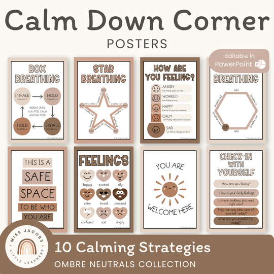 Calm Down Corner Kit - Ombre Neutrals Classroom Decor
