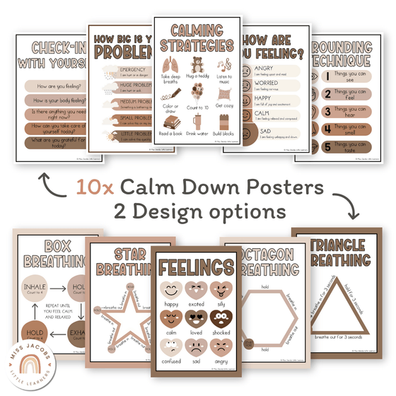 Calm Down Corner Kit - Ombre Neutrals Classroom Decor - Miss Jacobs Little Learners
