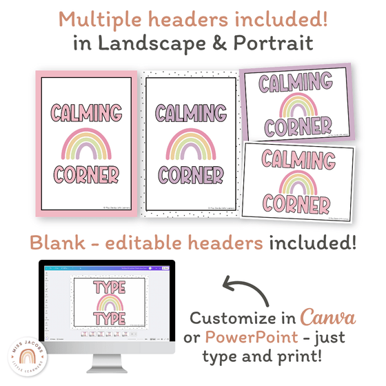 Calm Down Corner Kit - Pastel Classroom Decor - Miss Jacobs Little Learners
