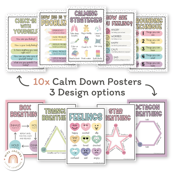 Calm Down Corner Kit - Pastel Classroom Decor - Miss Jacobs Little Learners