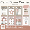 Calm Down Corner Posters - Boho Rainbow Classroom Decor - Miss Jacobs Little Learners