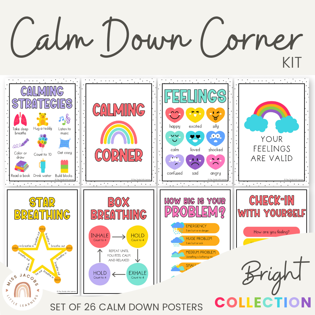 calm-down-corner-posters-bright-classroom-theme-miss-jacobs for Free Printable Reading Corner Posters Calm Down Corner Posters - Bright Classroom Theme - Miss Jacobs for Free Printable Reading Corner Posters