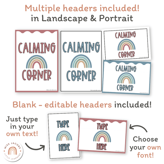 Calm Down Corner Posters - Cute Sea Life Classroom Decor - Miss Jacobs Little Learners