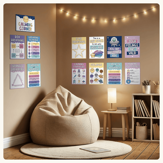 Calm Down Corner Posters - Dreamy Space Classroom Decor - Miss Jacobs Little Learners
