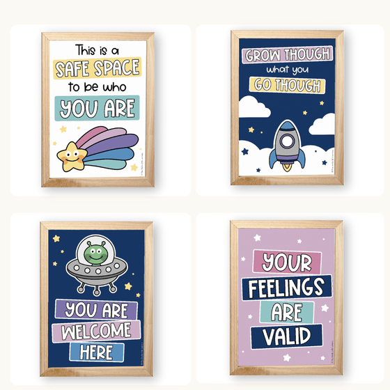 Calm Down Corner Posters - Dreamy Space Classroom Decor - Miss Jacobs Little Learners