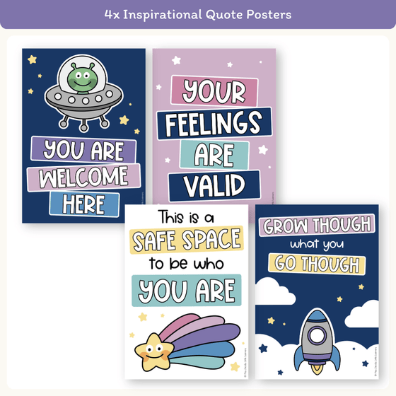 Calm Down Corner Posters - Dreamy Space Classroom Decor - Miss Jacobs Little Learners