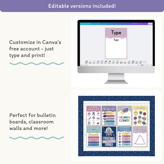 Calm Down Corner Posters - Dreamy Space Classroom Decor - Miss Jacobs Little Learners