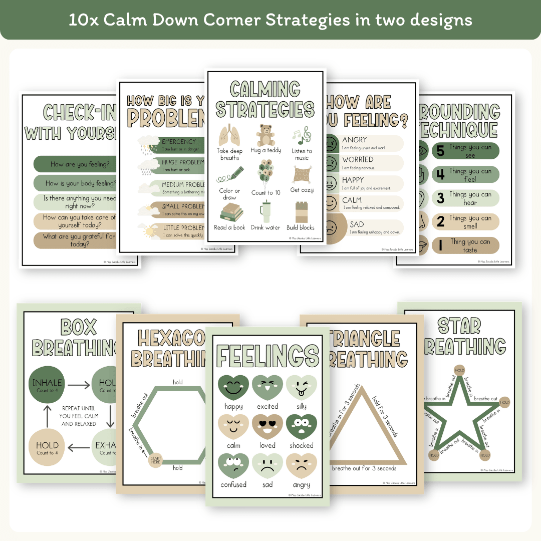 Calm Down Corner Posters - Modern Botanical Theme - Miss Jacobs – Miss ...