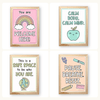 Calm Down Corner Posters - Pastel Composition Notebook Classroom Decor - Miss Jacobs Little Learners